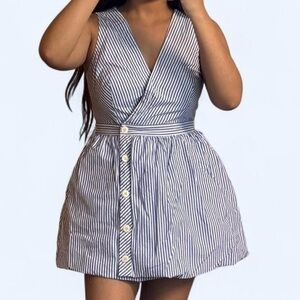 100% cotton J. Crew Blue and White Striped Dress